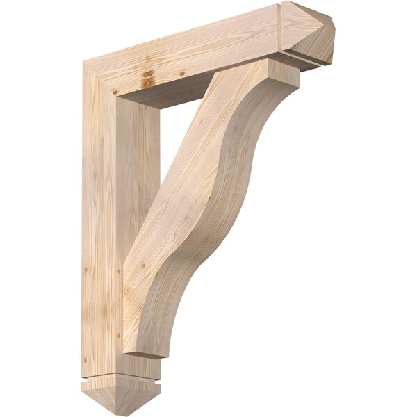 Ekena Millwork Funston Arts and Crafts Smooth Bracket w/ Offset Brace, Douglas Fir, 7 1/2"W x 34"D x 42"H BKT0806X34X42FST03SDF - main